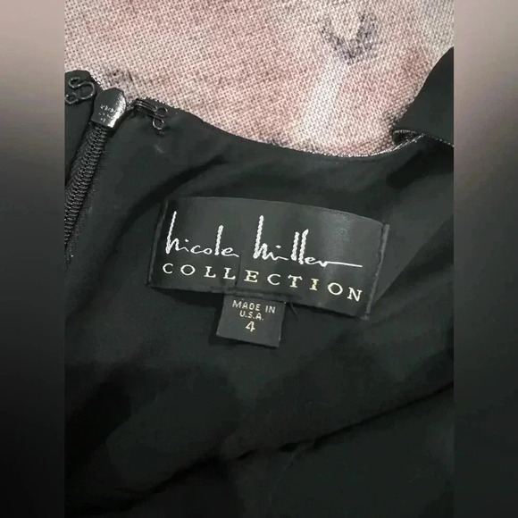 Nicole Miller Black and Silver Mini Dress NWOT - Picture 3 of 3